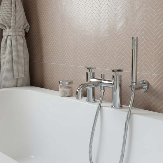 Bath Shower Mixer Tap with Shower Kit - Chrome 1200