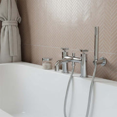 Bath Shower Mixer Tap with Shower Kit - Chrome