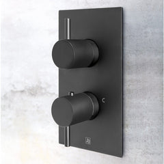 VOS 2 Outlet Thermostatic Concealed Shower Valve Matt Black -Tapron