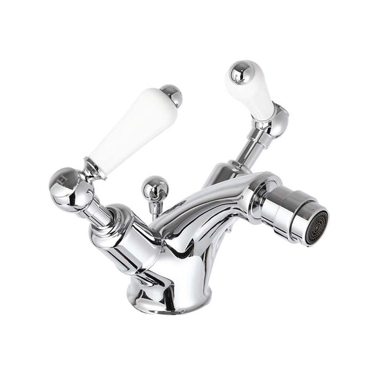 Traditional Bidet Mixer Tap with Pop Up Waste - Chrome Finish