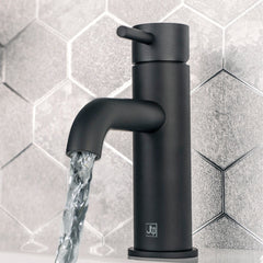 Matt black deck-mounted basin tap