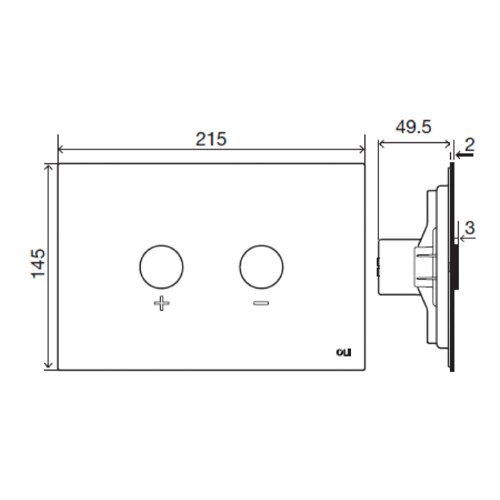 technical drawing - Black Flush Plate 