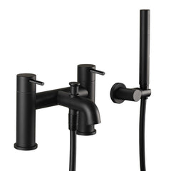 Black bath mixer tap with shower kit 
