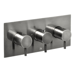3 Outlet Thermostatic Concealed Valve Horizontal Brushed Black 