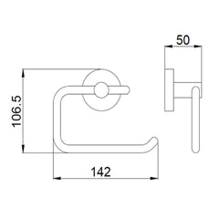 Matt black toilet paper holder - Technical drawing