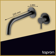 2-hole black basin mixer tap 