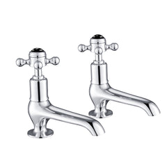 Chrome long nose basin pillar tap - Set of 2