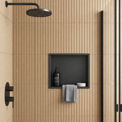 Black Square Shower Niche Insert 300x300