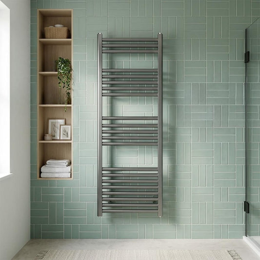 Black  dual fuel heated towel rail  radiator 1200mm  1200