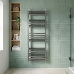 Black  dual fuel heated towel rail  radiator 1200mm 