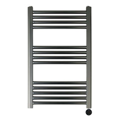 Black electric towel radiator with thermostat in Ireland