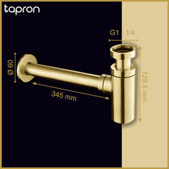 Gold sink bottle trap - Dimension