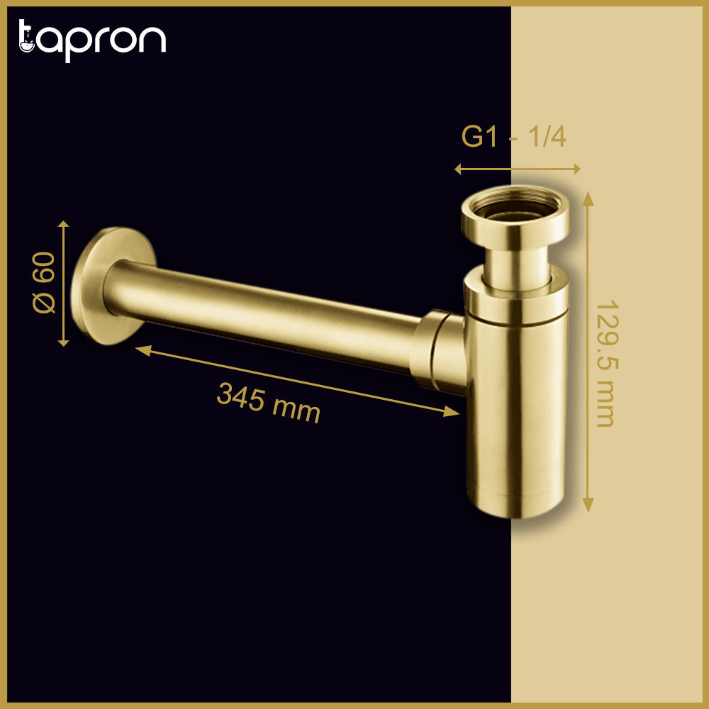 Brushed Brass Wash Basin Bottle Trap-Tapron