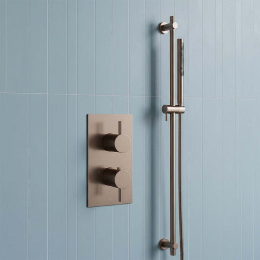 Brushed Bronze 1-Outlet Thermostatic Shower Mixer Valve  1200