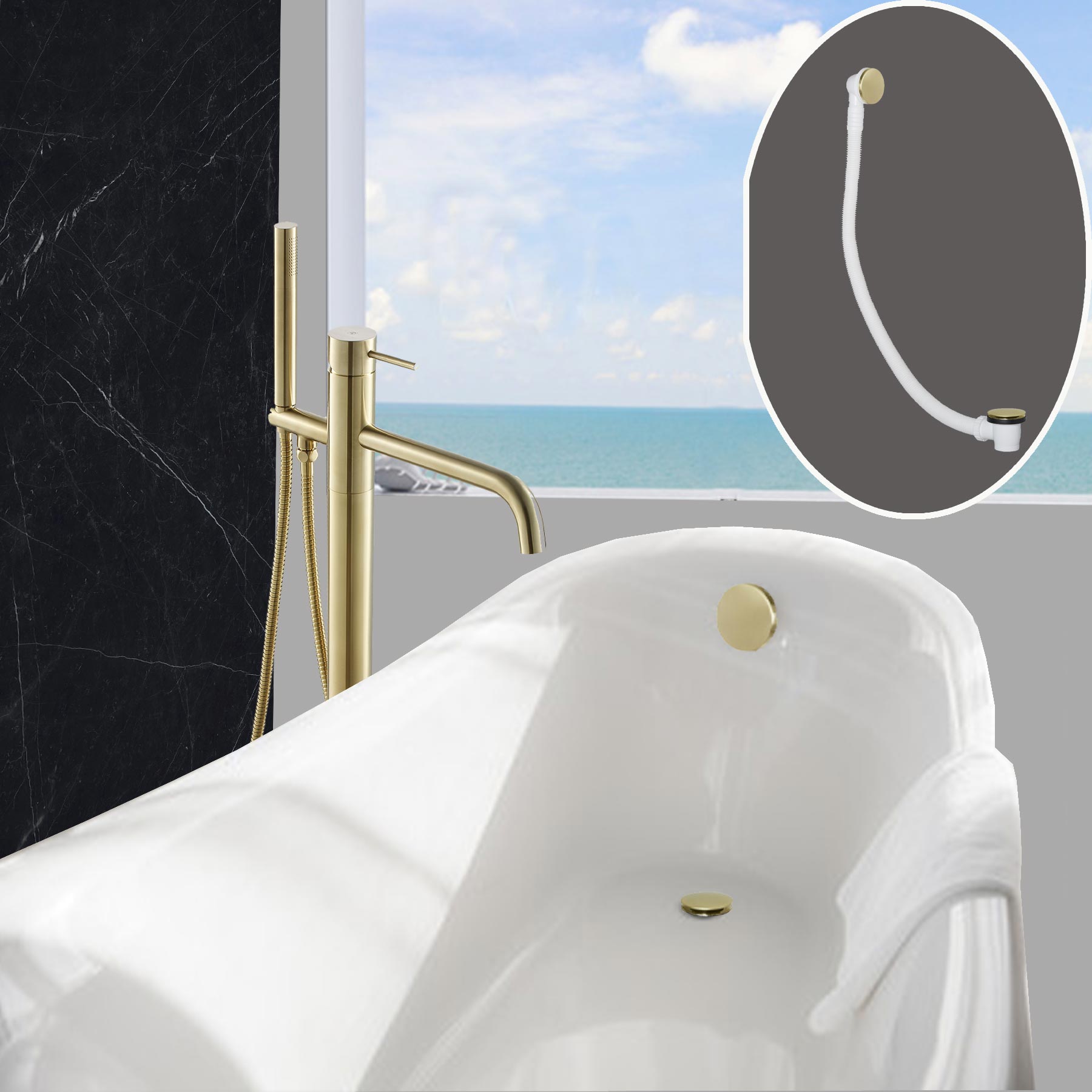 VOS Click Clack Bath Waste - Brushed Brass