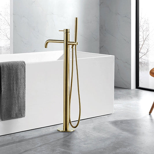Brushed Gold Floor standing Bath Shower Mixer Tap with kit 1800