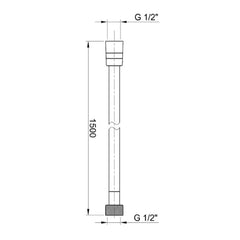 Long Shower Hose - Technical drawing