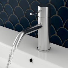 Stainless steel monobloc basin tap