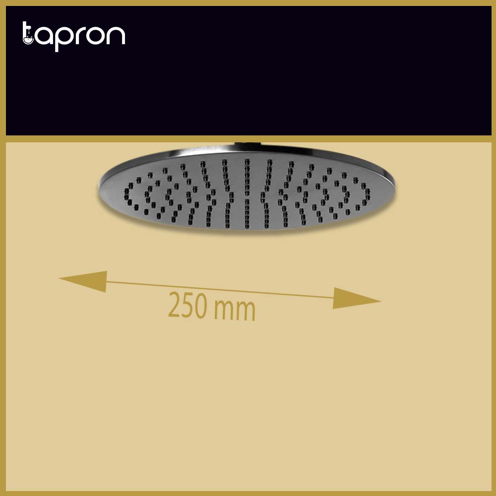 Brushed Black Round Shower Head-Tapron