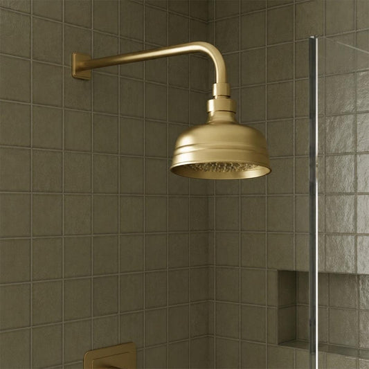 Brushed BrassWall Mounted Shower Arm 400mm  1200