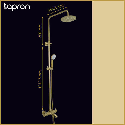Brushed Brass Thermostatic Bar valve 3 outlets-Tapron