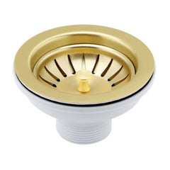 Brushed Brass Kitchen Sink Waste Trap - 90mm 