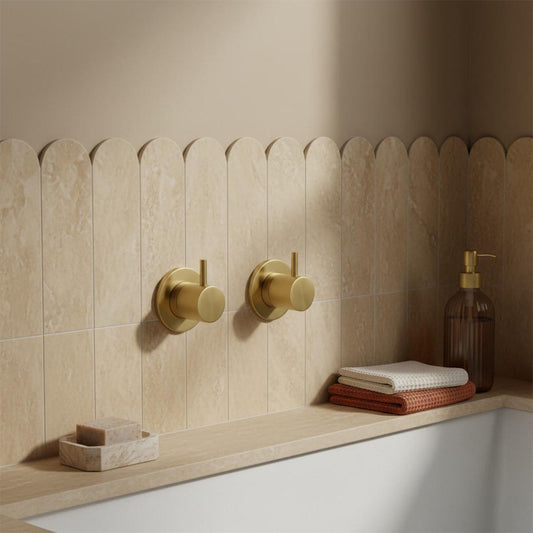  Brushed Brass  Wall Mounted Valves  1200