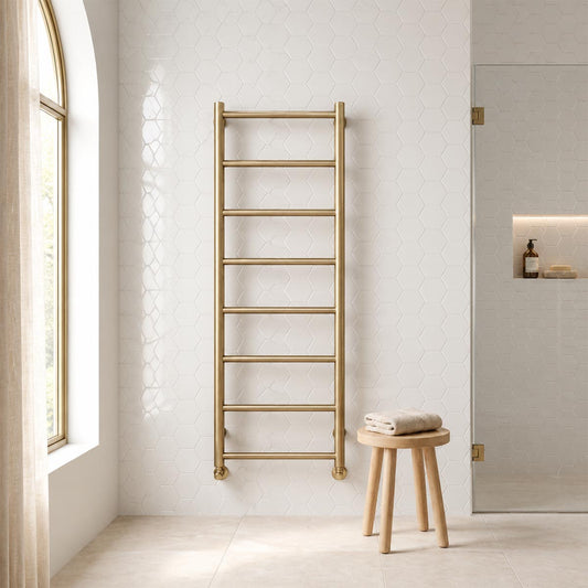 Brushed Brass dual fuel towel rail 1200mm Ireland  1200