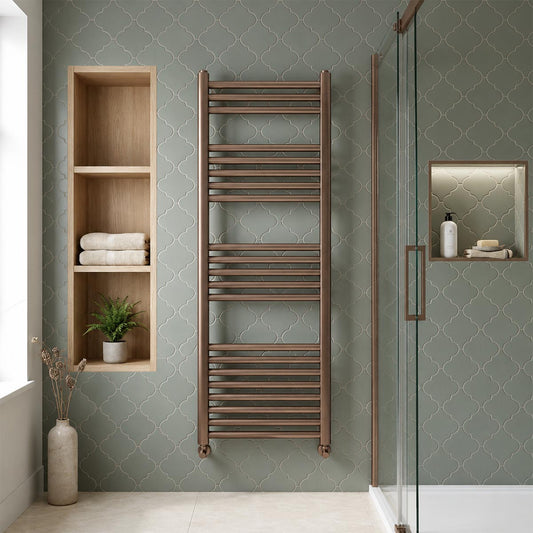 Brushed Bronze Dual Fuel Towel Rail Radiator 1200mm 1200