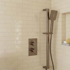 Brushed Bronze Slider Rail Shower with Multi-Function Shower Handset & Hose 