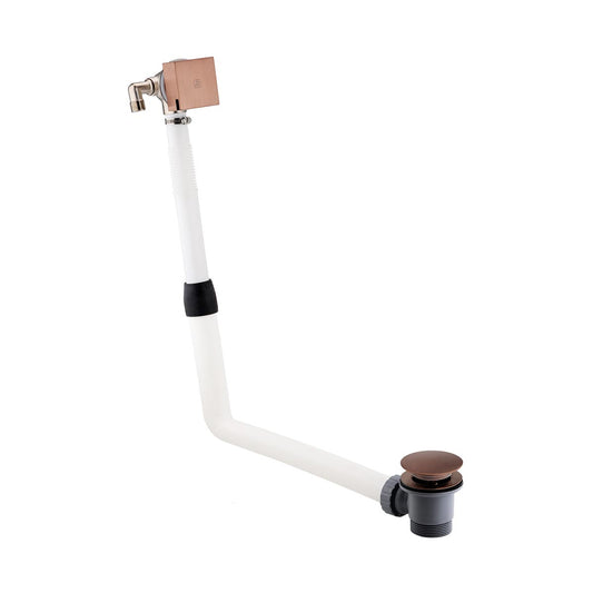 Brushed Bronze Square Exofil Click Clack Bath Waste with Overflow Filler 1200