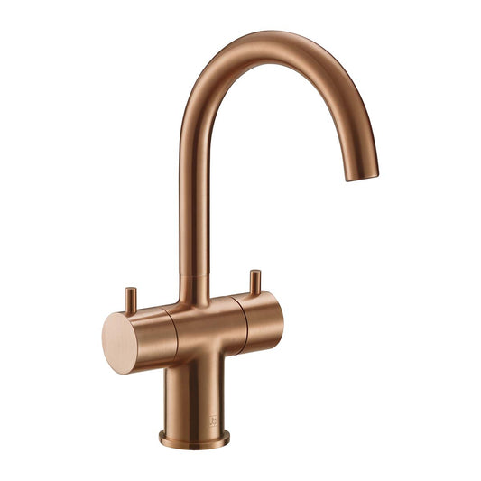 Brushed Bronze Twin Levers  Mono Basin Mixer with  Swivel Spout 1200