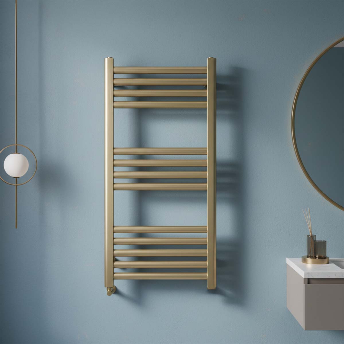 Brushed Gold Towel Radiator 800mm x 500mm Ireland