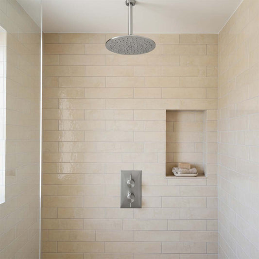 Brushed Stainless Steel Ceiling Shower Head - 300mm 1200