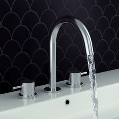 Steel basin tap with dual lever handle