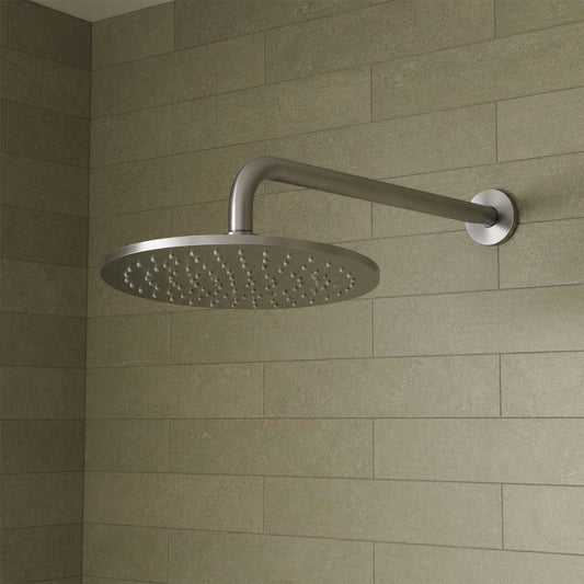 Brushed Stainless Steel Round Wall Shower Arm Ireland 1200