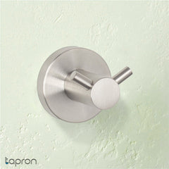 Brushed Stainless Steel Wall-Mounted Round Double Robe Hook 