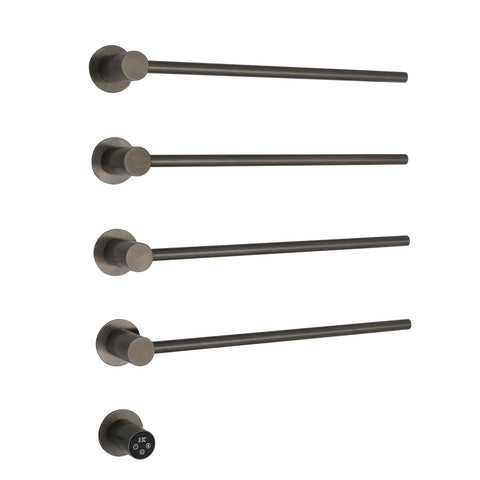 Black electric towel rail with timer