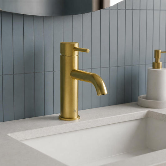 Brushed brass mono basin mixer tap 1200