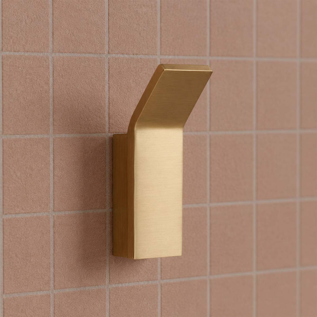 Brushed brass single bathroom robe hook