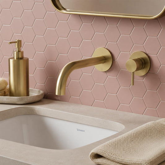 Brushed brass single lever basin tap - Ireland 1200