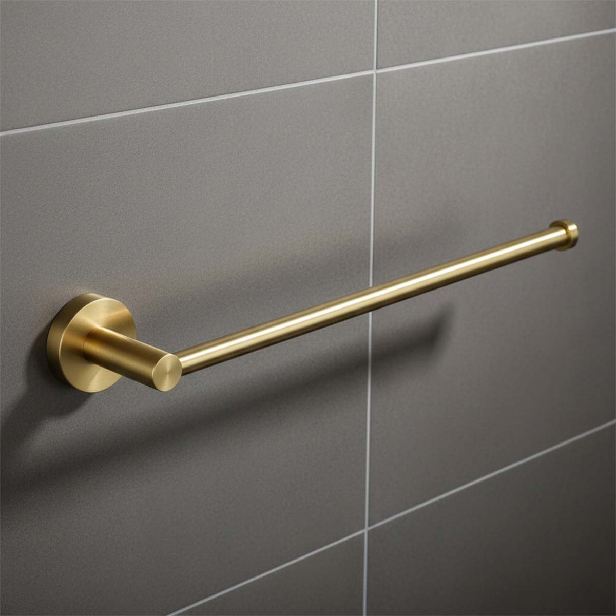 Brushed brass towel holder bar