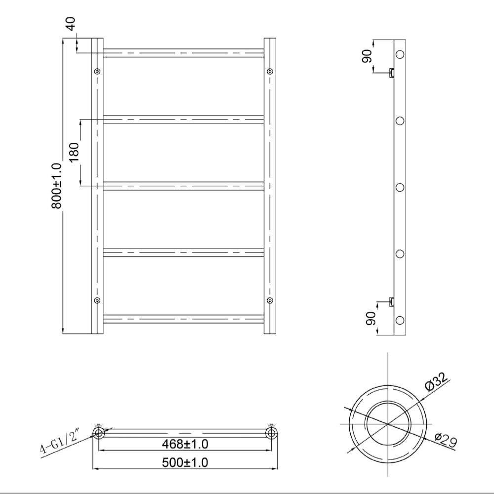 Dual fuel gold towel rail