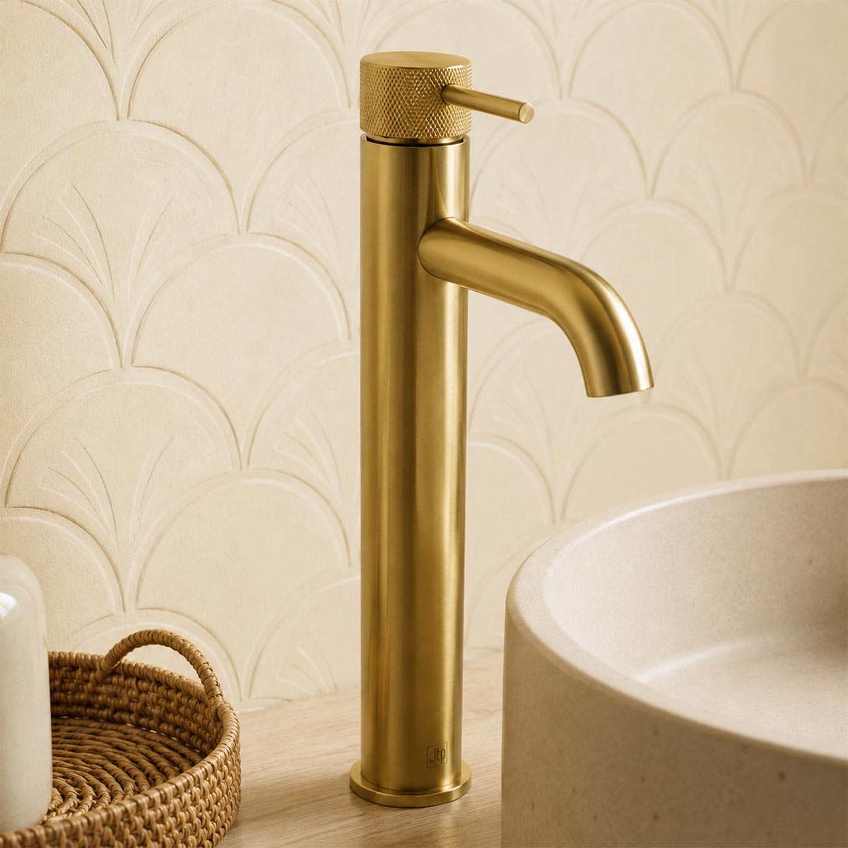 Brushed brasss tall basin mixer tap - Ireland 