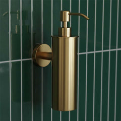 Brushed gold wall mounted soap dispenser