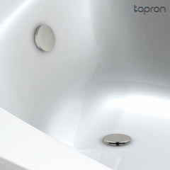 Brushed stainless steel click-clack bath waste and overflow