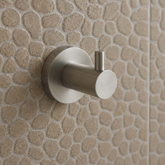 Brushed stainless steel single bathroom robe hook  1200