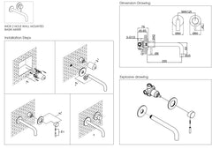Brushed steel basin tap installation