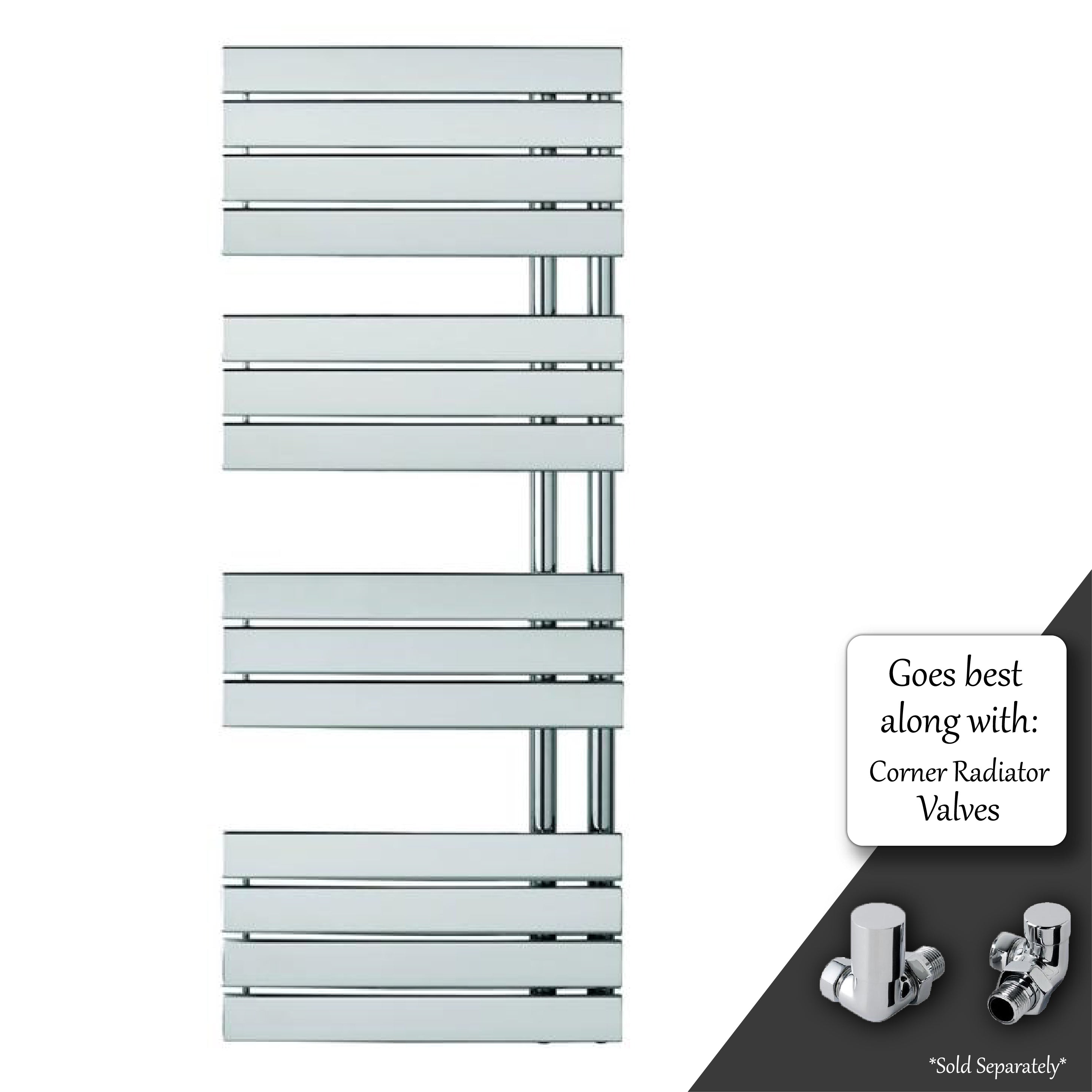 CLEO Stainless Steel Open-Side Heated Towel Rail Radiator - Chrome 1400 X 550-1485BTU [CLE1400C]