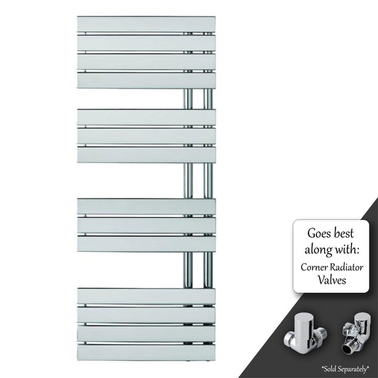 CLEO Stainless Steel Open-Side Heated Towel Rail Radiator - Chrome 1400 X 550-1485BTU [CLE1400C] 2918